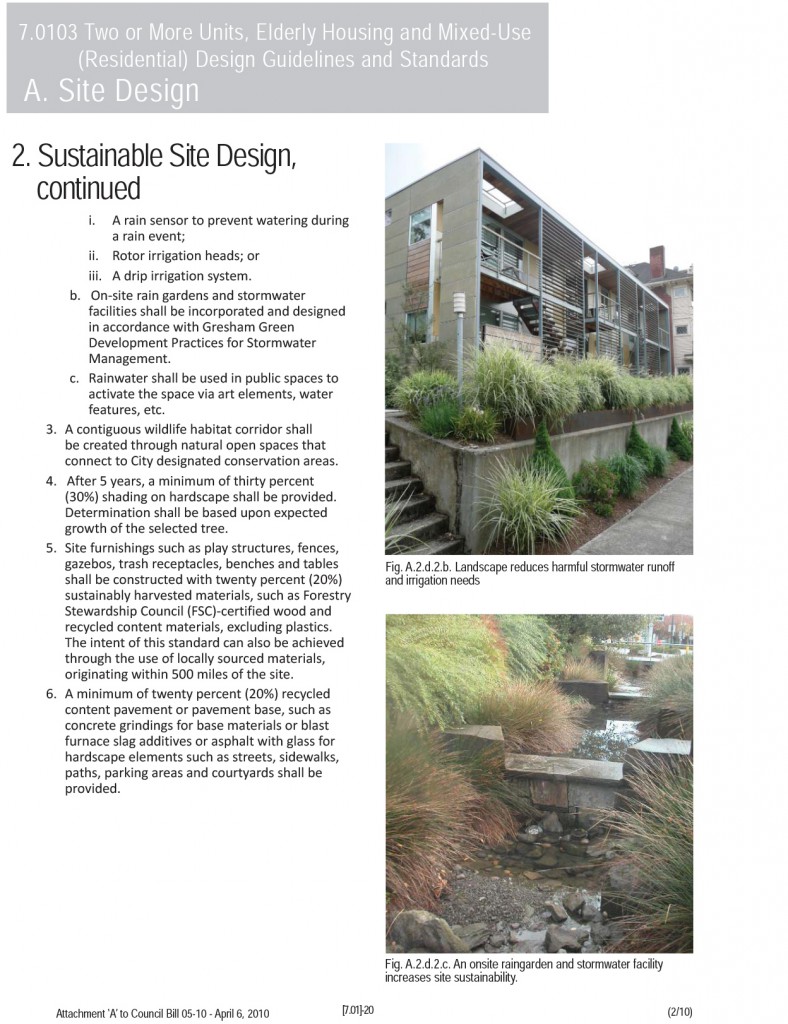 The Figure Ground Studio Architecture Landscape Sustainability Gresham Multifamily Design Standards and Urban Planning Manual MFDS 4 6 10 20 