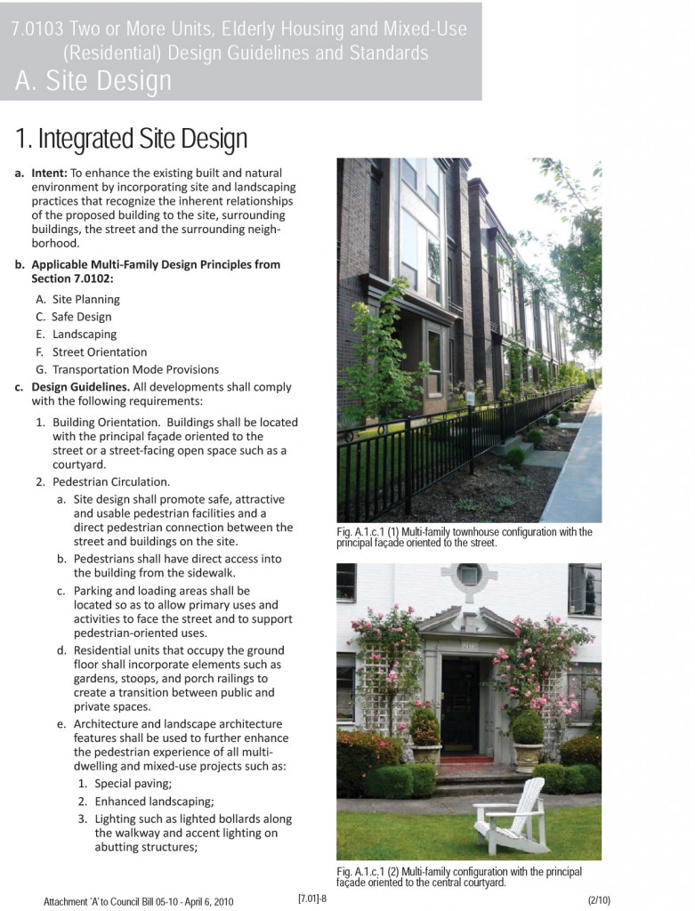 The Figure Ground Studio Architecture Landscape Sustainability Gresham Multifamily Design Standards and Urban Planning Manual MFDS 4 6 10 8 