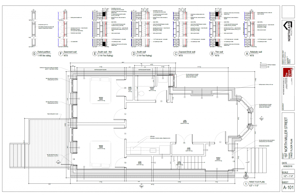 The Figure Ground Studio Architecture Landscape Sustainability North Miller Passive Multifamily in Newburgh N Miller  Permit Set A101 1024x674 