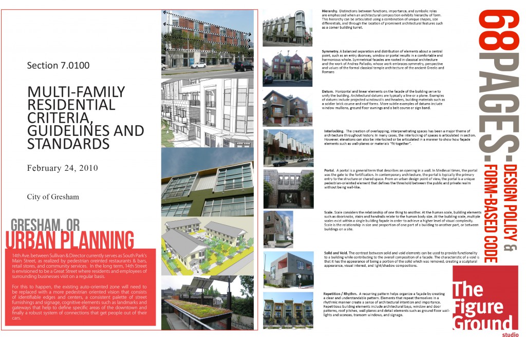 The Figure Ground Studio Architecture Landscape Sustainability Gresham Multifamily Design Standards and Urban Planning gresham MFDS 